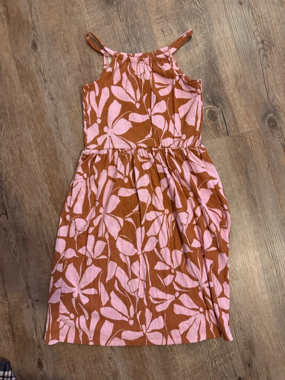 Carter’s Girls Pink and Rust Floral Sundress - Smocked Bodice